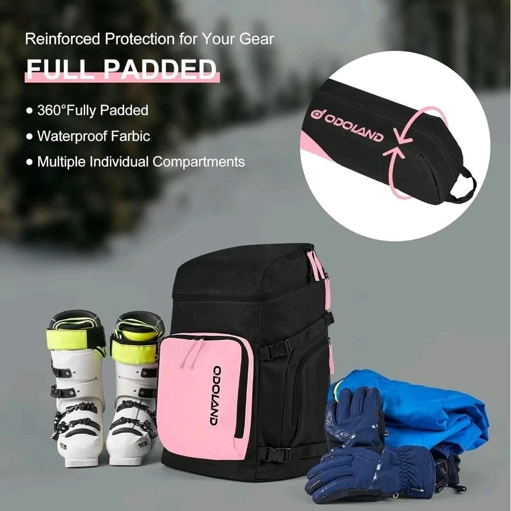 Padded Ski & Boot Bag Combo for Air Travel, Waterproof & Durable Storage